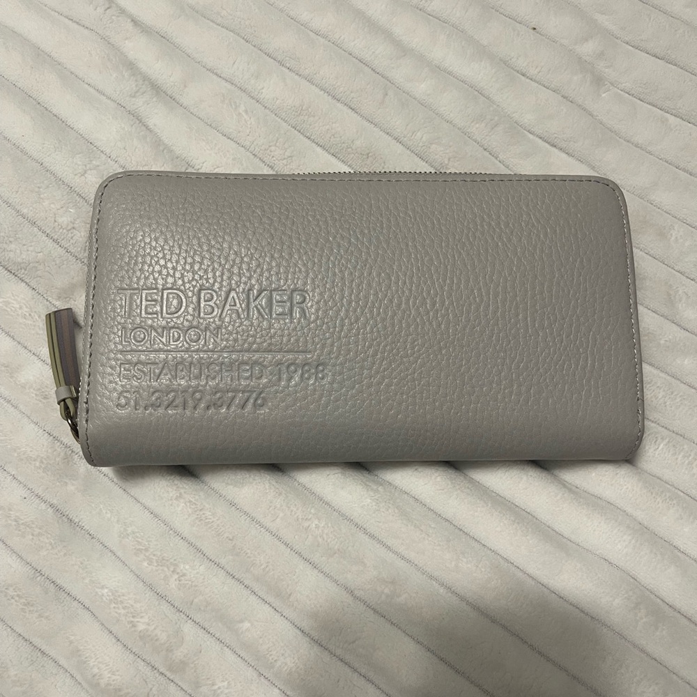 Ted Baker London  wallet gray with pink inside